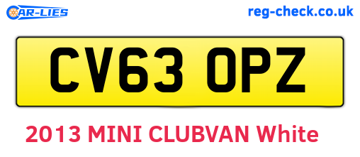 CV63OPZ are the vehicle registration plates.
