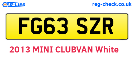 FG63SZR are the vehicle registration plates.
