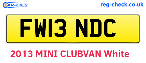 FW13NDC are the vehicle registration plates.