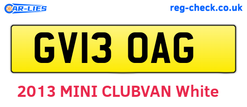 GV13OAG are the vehicle registration plates.