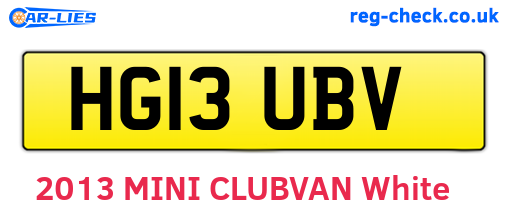 HG13UBV are the vehicle registration plates.