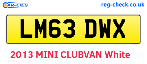 LM63DWX are the vehicle registration plates.
