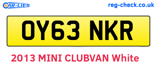 OY63NKR are the vehicle registration plates.