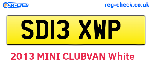 SD13XWP are the vehicle registration plates.