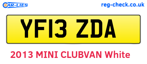 YF13ZDA are the vehicle registration plates.