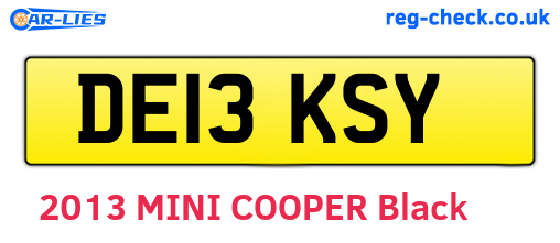 DE13KSY are the vehicle registration plates.