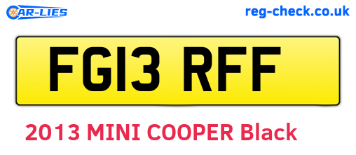 FG13RFF are the vehicle registration plates.