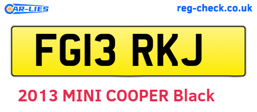 FG13RKJ are the vehicle registration plates.