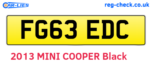 FG63EDC are the vehicle registration plates.