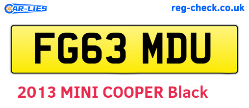 FG63MDU are the vehicle registration plates.