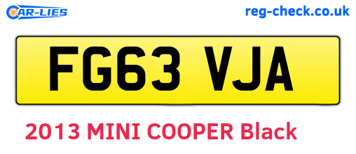 FG63VJA are the vehicle registration plates.