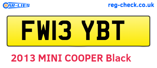 FW13YBT are the vehicle registration plates.
