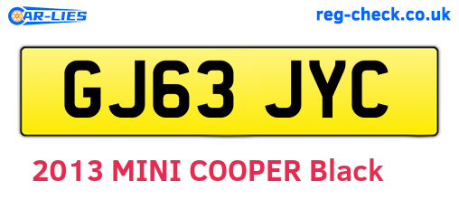 GJ63JYC are the vehicle registration plates.