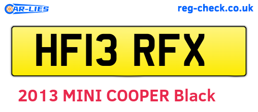 HF13RFX are the vehicle registration plates.