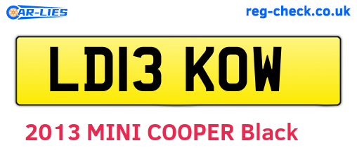 LD13KOW are the vehicle registration plates.