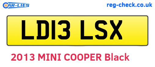 LD13LSX are the vehicle registration plates.