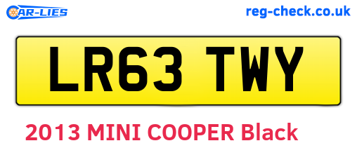 LR63TWY are the vehicle registration plates.