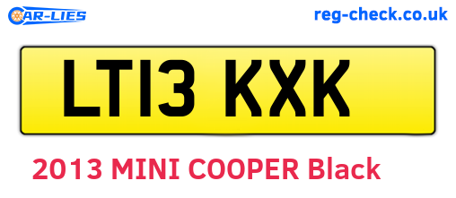 LT13KXK are the vehicle registration plates.