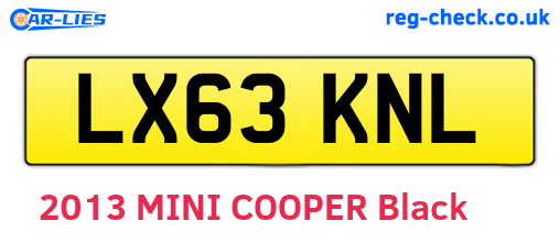 LX63KNL are the vehicle registration plates.