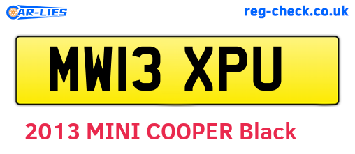 MW13XPU are the vehicle registration plates.