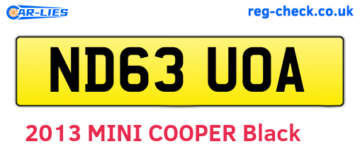 ND63UOA are the vehicle registration plates.