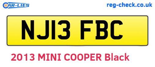 NJ13FBC are the vehicle registration plates.