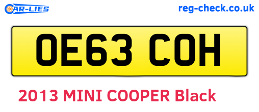 OE63COH are the vehicle registration plates.