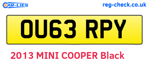 OU63RPY are the vehicle registration plates.