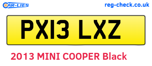 PX13LXZ are the vehicle registration plates.
