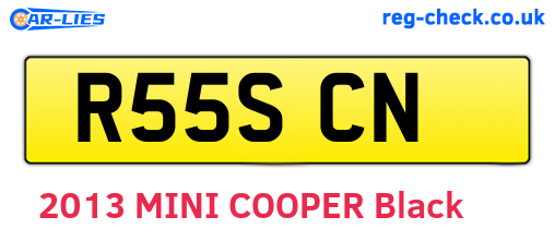 R55SCN are the vehicle registration plates.