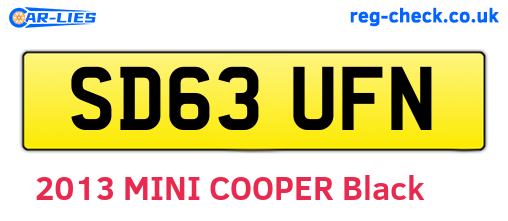 SD63UFN are the vehicle registration plates.