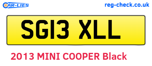 SG13XLL are the vehicle registration plates.
