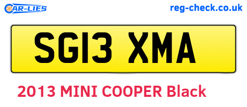 SG13XMA are the vehicle registration plates.