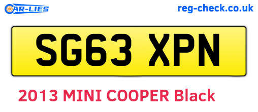 SG63XPN are the vehicle registration plates.