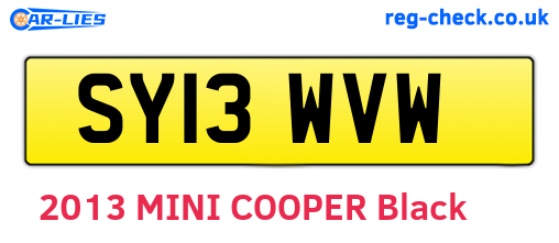 SY13WVW are the vehicle registration plates.