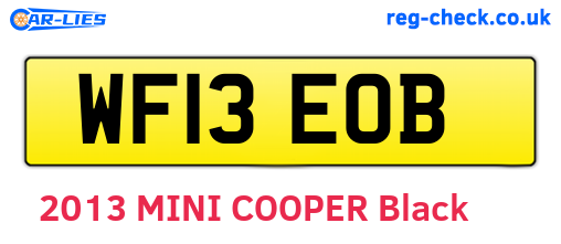 WF13EOB are the vehicle registration plates.