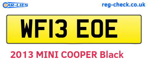 WF13EOE are the vehicle registration plates.