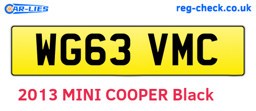 WG63VMC are the vehicle registration plates.