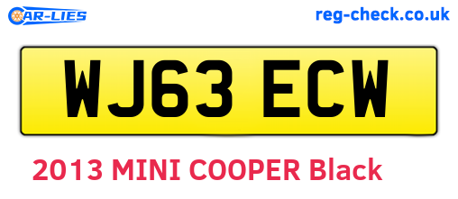 WJ63ECW are the vehicle registration plates.