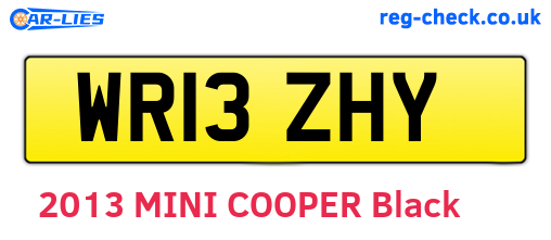 WR13ZHY are the vehicle registration plates.