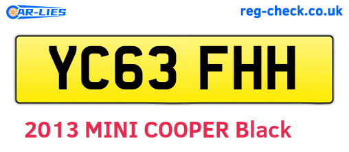 YC63FHH are the vehicle registration plates.