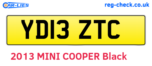 YD13ZTC are the vehicle registration plates.