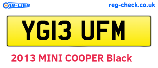 YG13UFM are the vehicle registration plates.