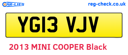 YG13VJV are the vehicle registration plates.