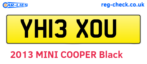 YH13XOU are the vehicle registration plates.
