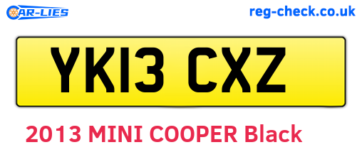 YK13CXZ are the vehicle registration plates.