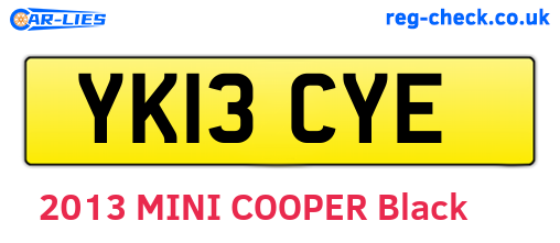 YK13CYE are the vehicle registration plates.