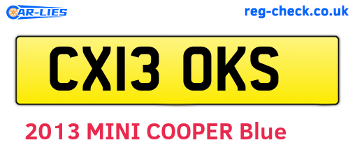 CX13OKS are the vehicle registration plates.