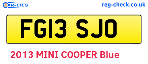FG13SJO are the vehicle registration plates.
