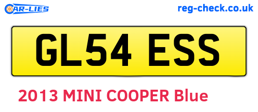 GL54ESS are the vehicle registration plates.